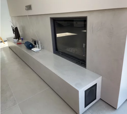 Отделка стен микроцементом