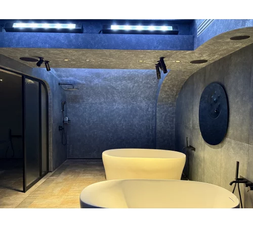 Микроцемент в интерьере «Трёхгорные бани»